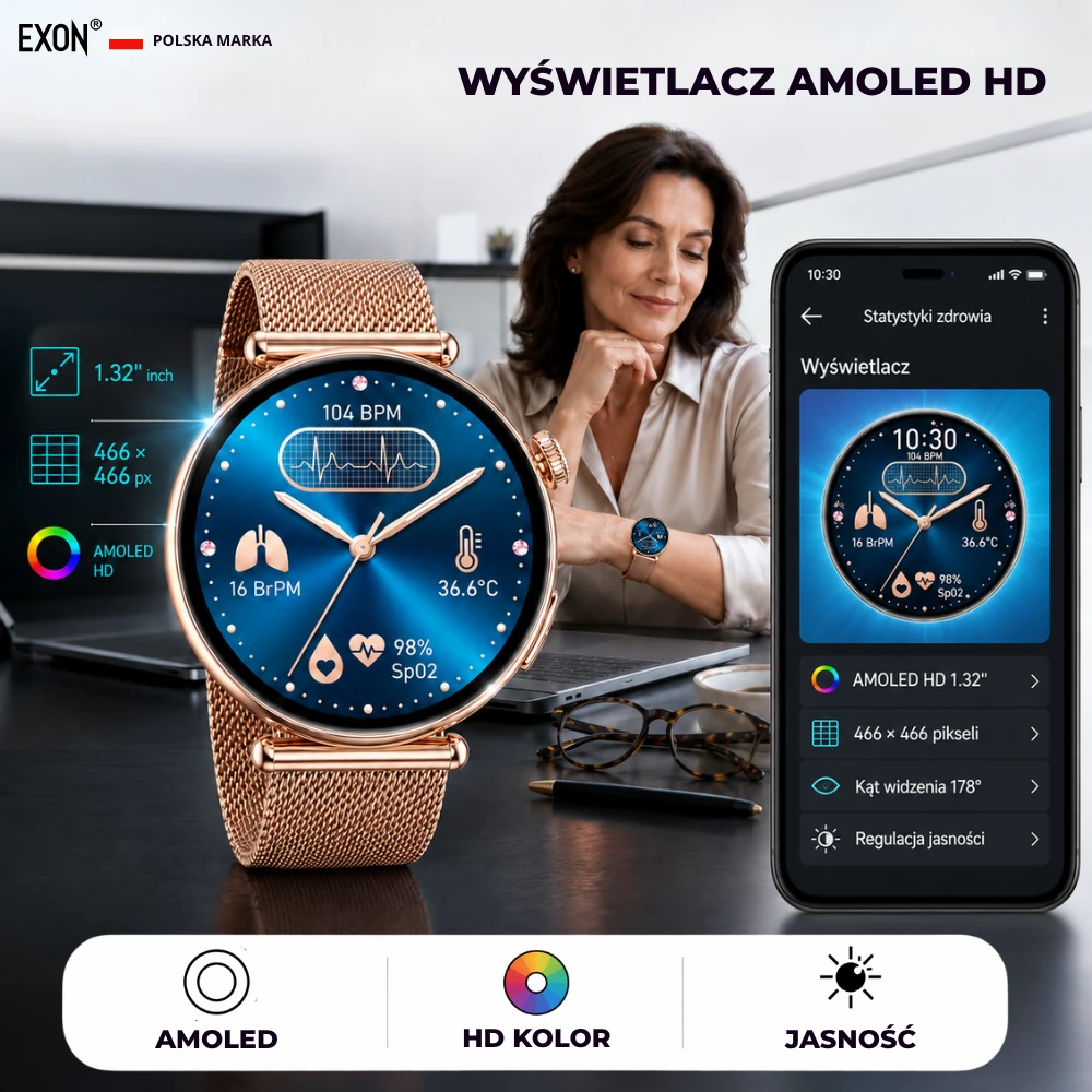 Okrągły wyświetlacz Amoled Exon Lumina