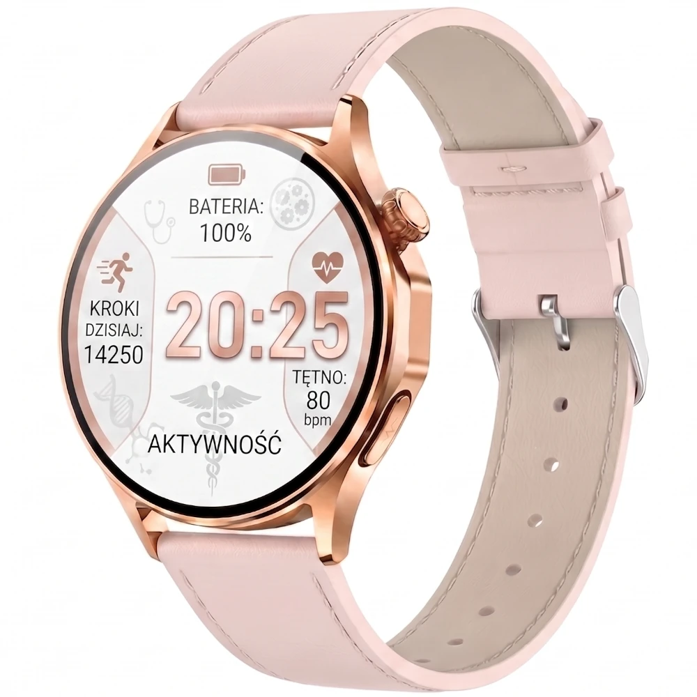 Kardiowatch damski EXON Soria z eleganckim różowym paskiem