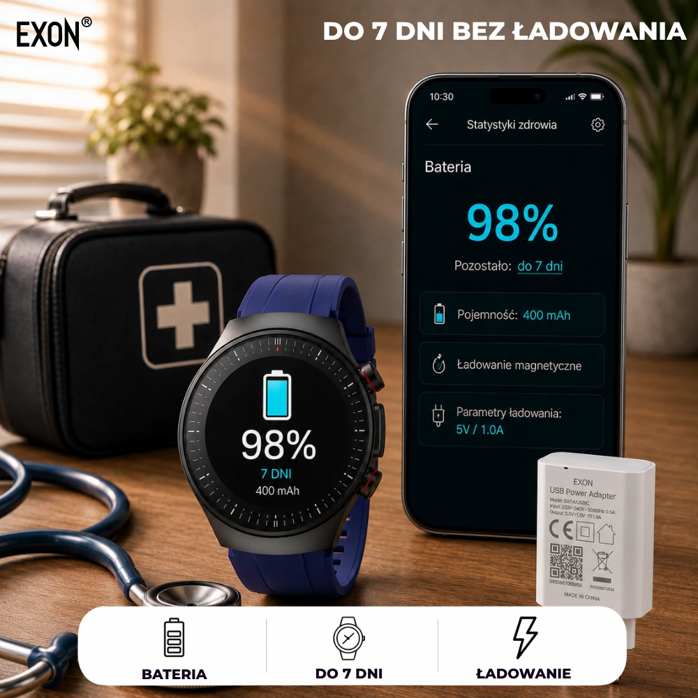 Bezpieczne ładowanie kardiowatch Ekg Exon Corinex