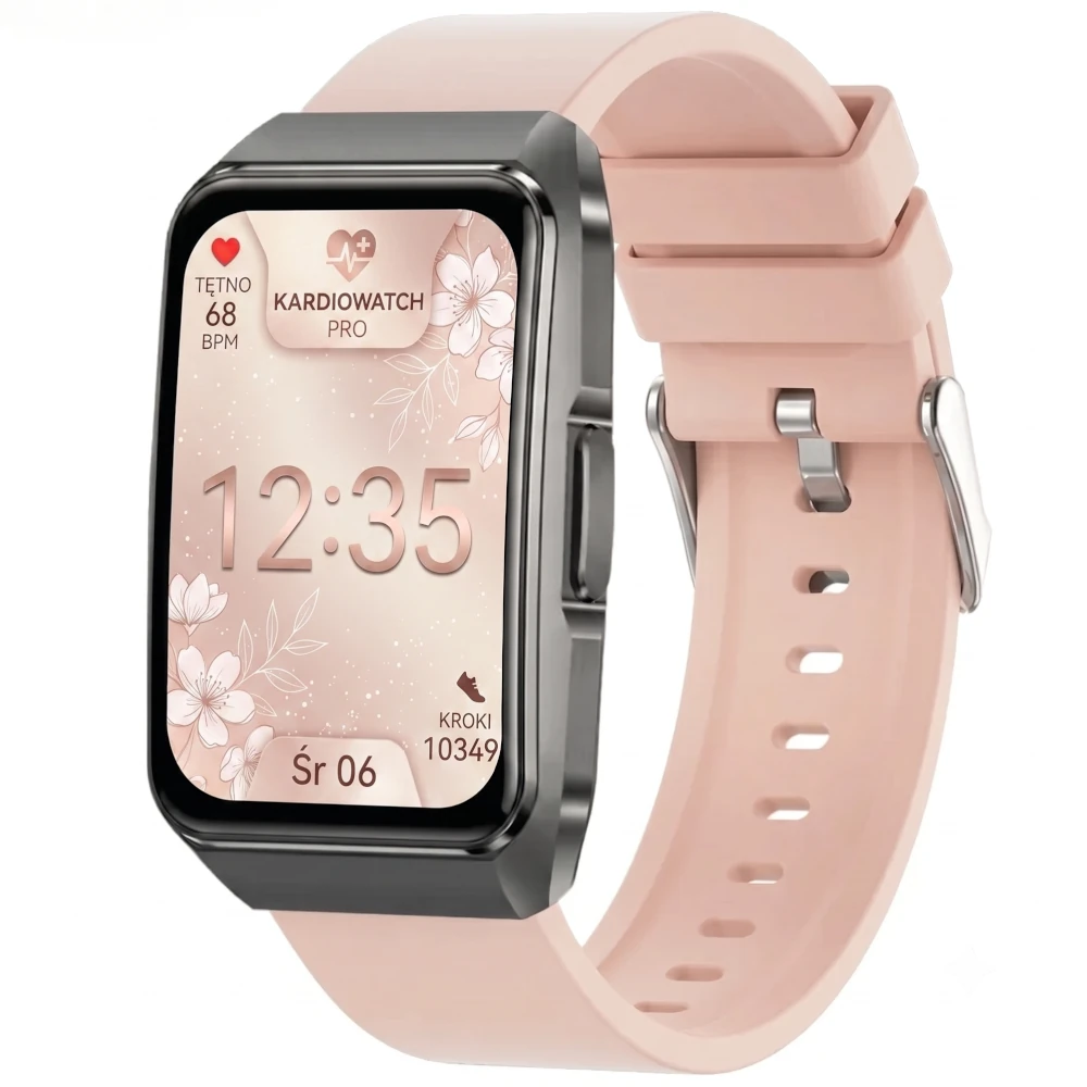 Kardiowatch EKG EXON Volt – różowy pasek silikonowy