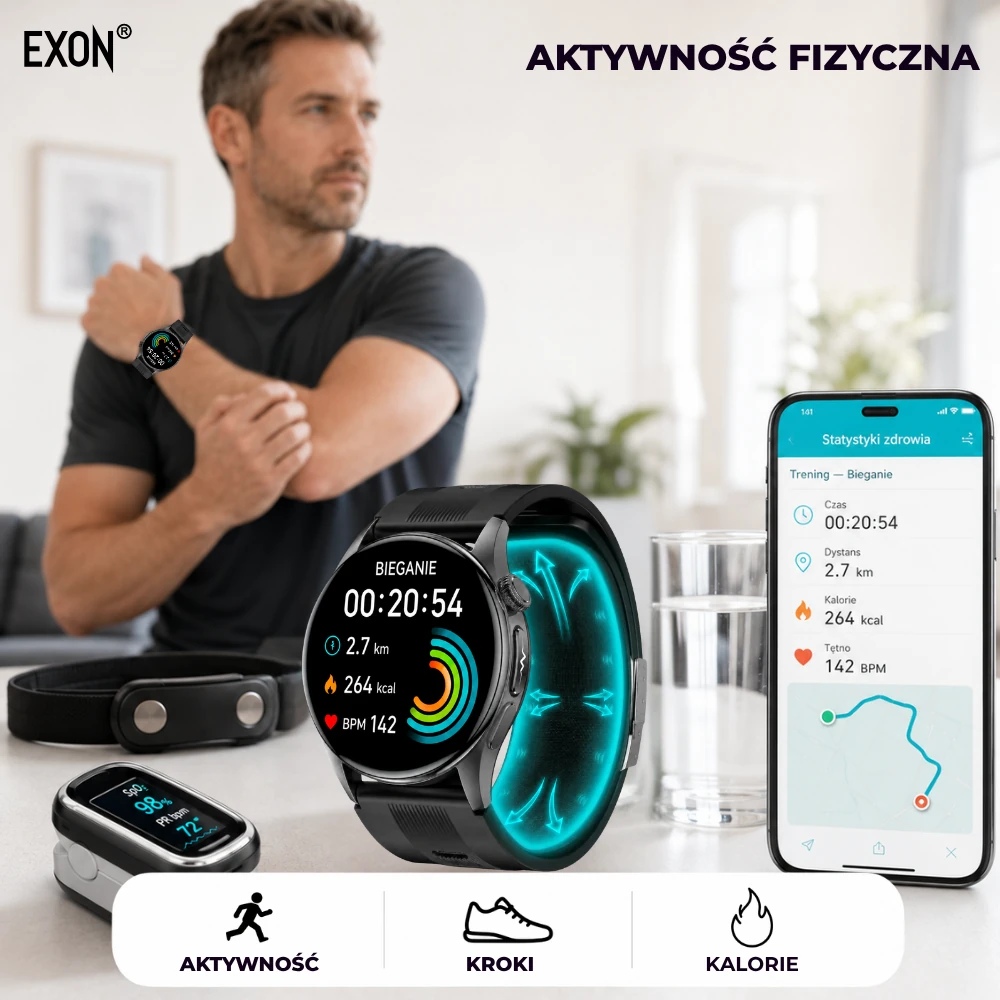 Kardiowatch Alvio z trybami sportowymi i pomiarami w czasie rzeczywistym