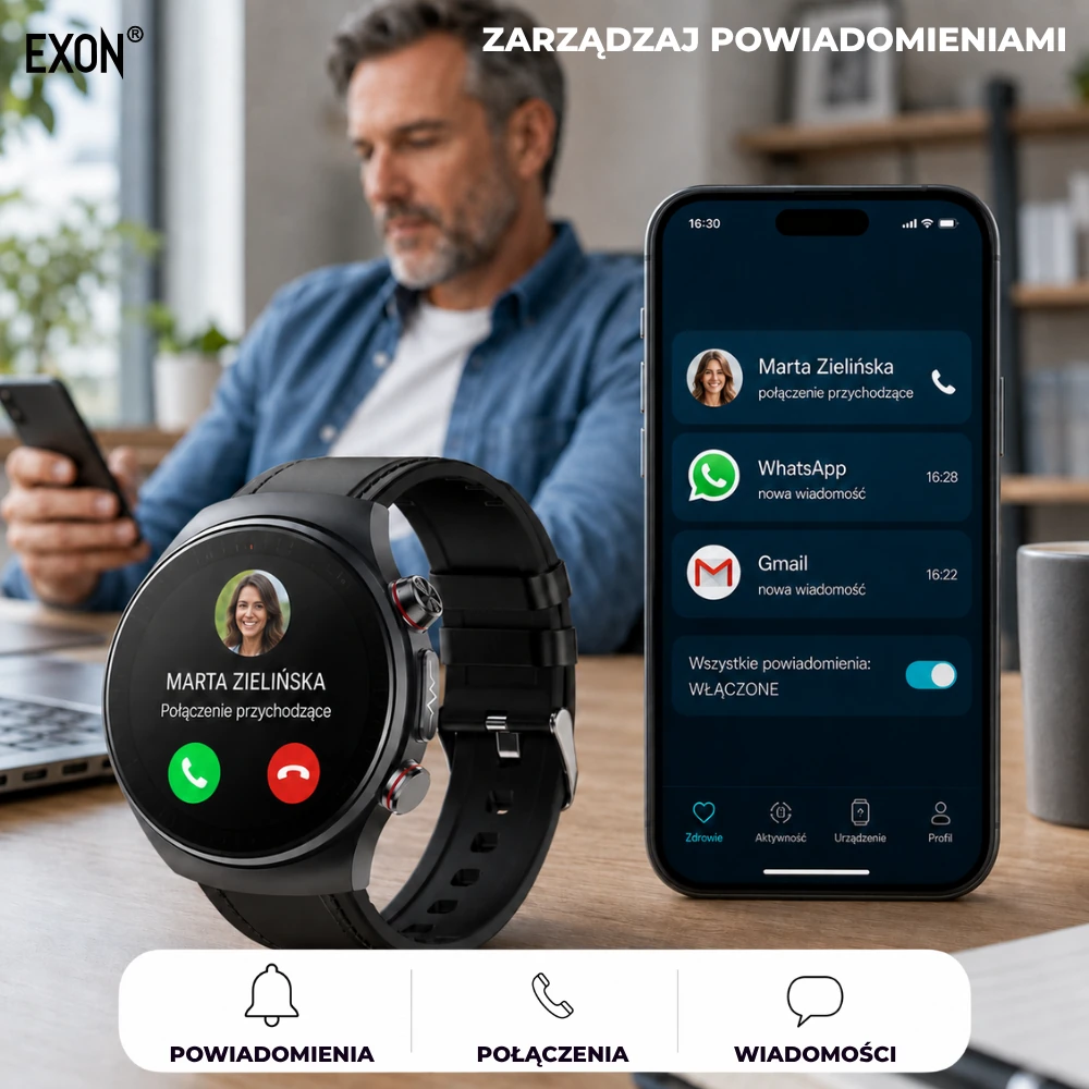 Zarządzaj powiadomieniami z zegarkiem Exon Corinex