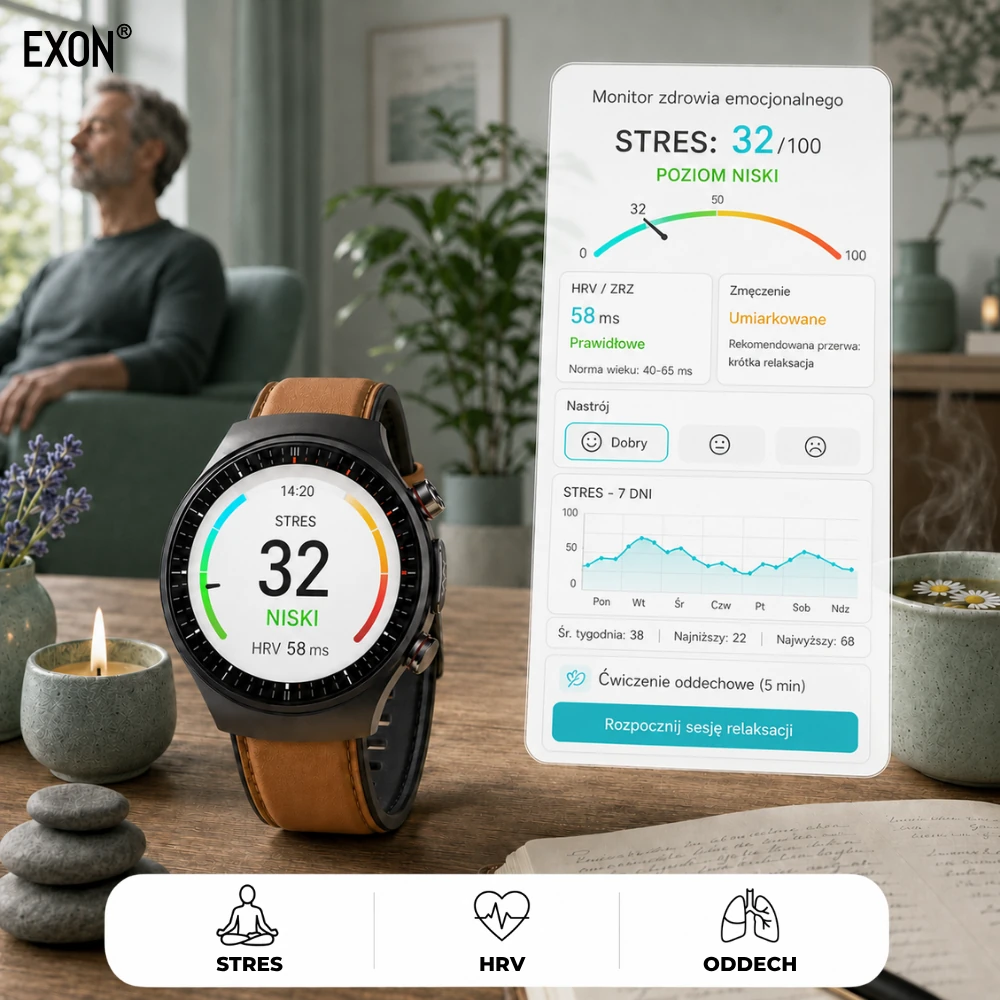 Kardiowatch Exon Corinex który mierzy poziom stresu