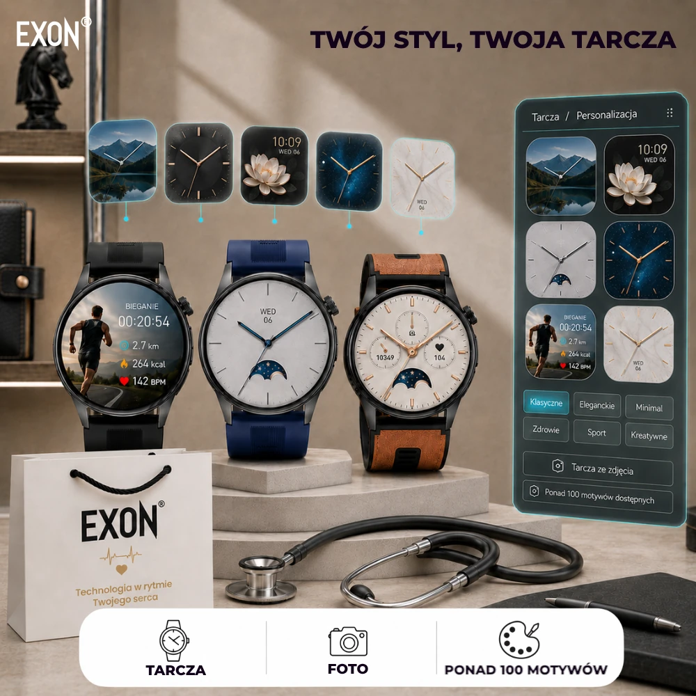 Zmiennie tarcze zegarka Exon Ekg Alivo