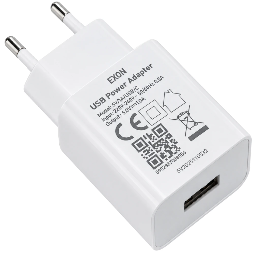 Ładowarka sieciowa EXON USB 5V 1A prawidłowe parametry