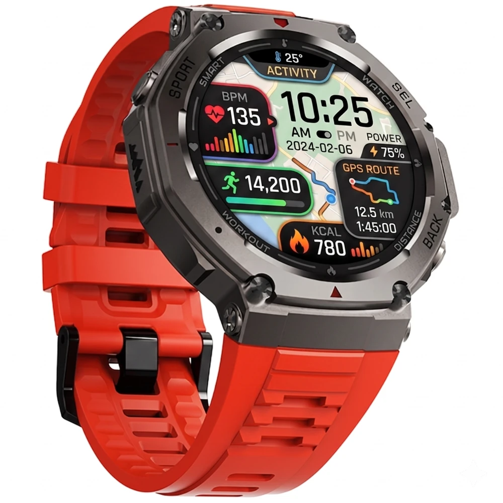 Smartwatch GPS Exon Atlas z pomiarem tętna podczas aktywności