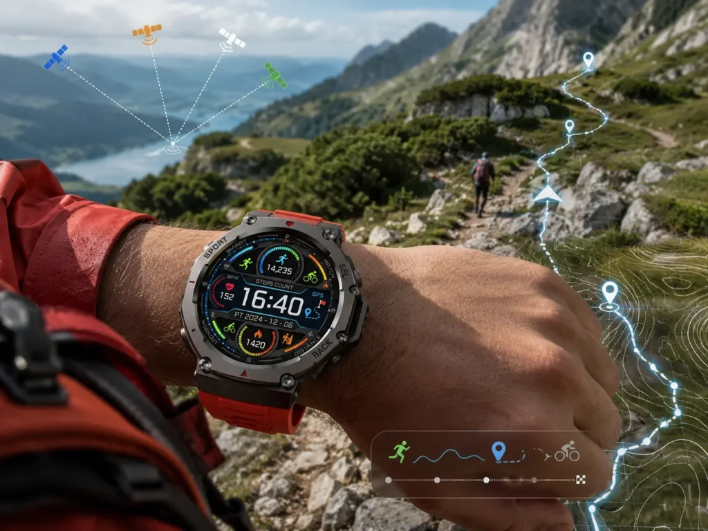 smartwatch z GPS EXON Atlas na piesze wędrówki górskie
