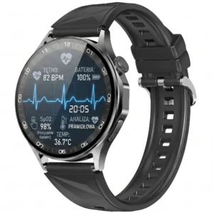 Kardiowatch EKG EXON Soria z czarnym silikonowym paskiem