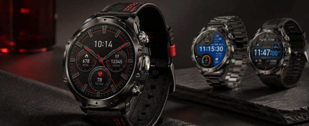 elegancki smartwatch z duża tarczą exon orbit active