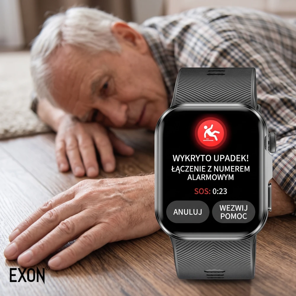 Kardiowatch EKG EXON Cardis z detektorem upadku i funkcją SOS