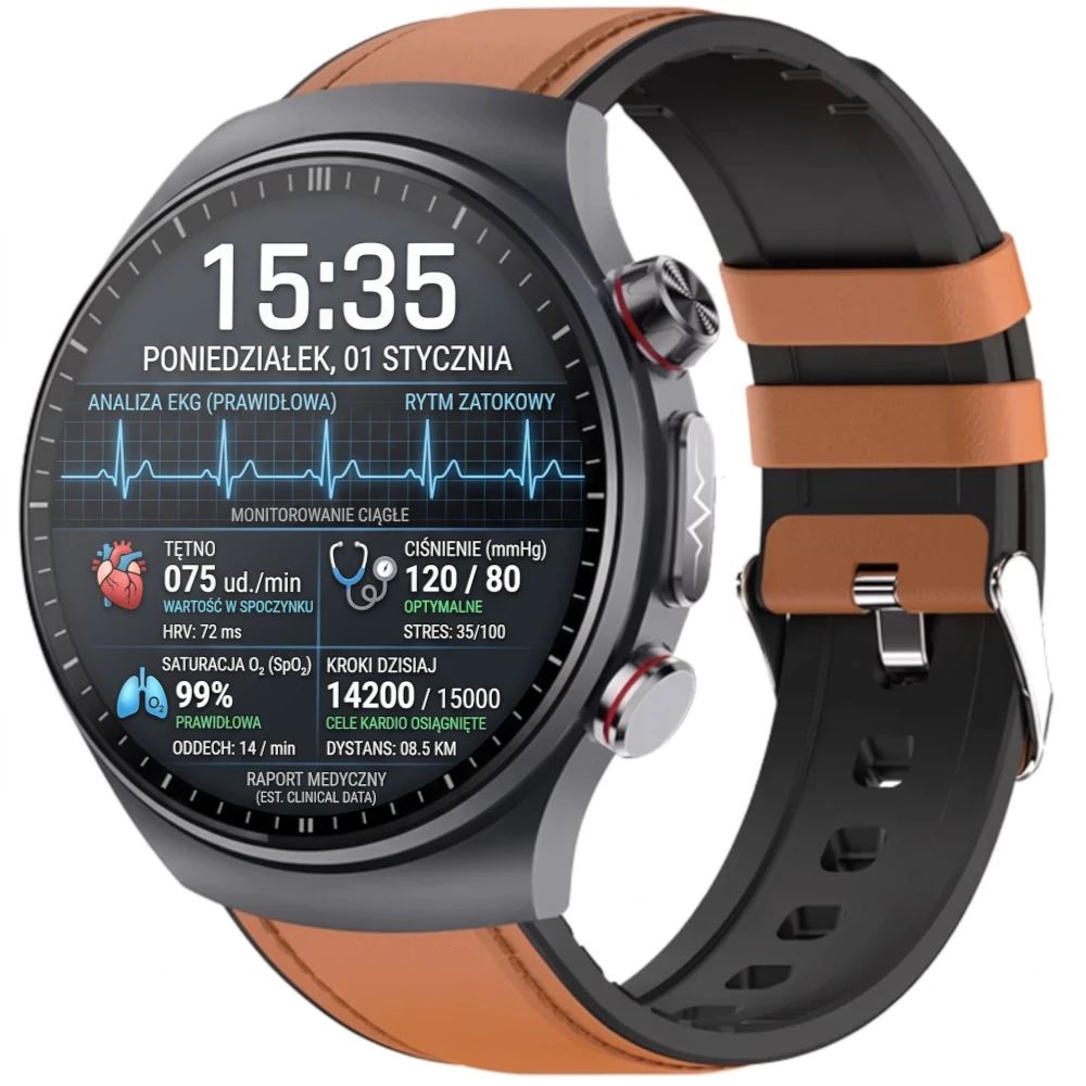 Kardiowatch Ekg Exon Corinex inteligentny zegarek z automatycznymi pomiarami