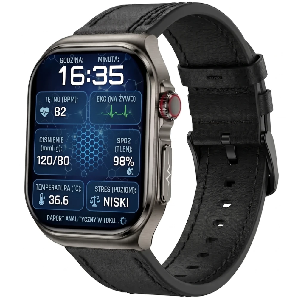 Kardiowatch EKG Exon Pulse Max zegarek robiący pomiar saturacji, glukozy