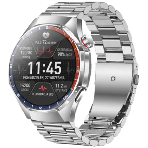 Srebrny kardiowatch EKG EXON Vera dla kobiet
