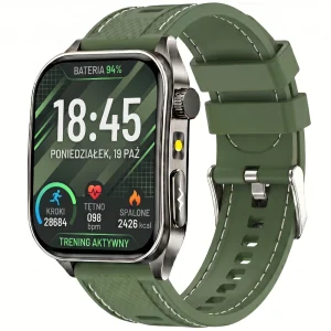 Kardiowatch Exon Orion na zielonym pasku z dużym ekranem AMOLED