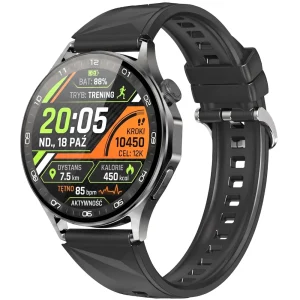 Kardiowatch EKG EXON Soria z czarnym silikonowym paskiem