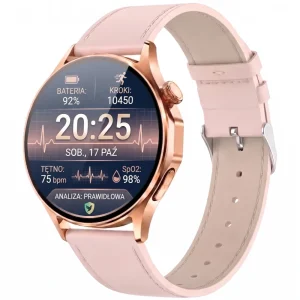 Kardiowatch damski EXON Soria z eleganckim różowym paskiem