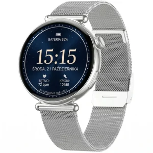 Smartwatch kobiecy Exon Lumina na srebrnej bransolecie