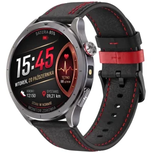 Kardiowatch Ekg Exon Vigil elegancki zegarek z paskiem ze skóry naturalnej
