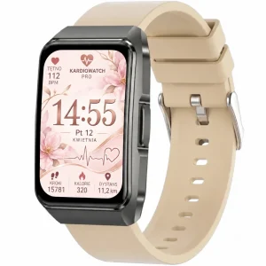 Kardiowatch Ekg Exon Volt na beżowym silikonowym pasku